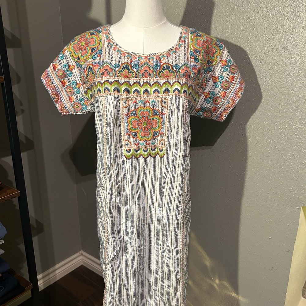 Johnny Was Workshop Embroidered Dress Size XS Spring Summer Fiesta